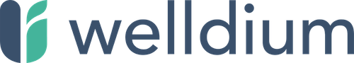 Logo van Welldium supplementen platform.